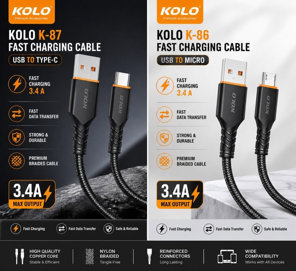 KOLO K-87 Type-C & K-86 Micro Braided Cables