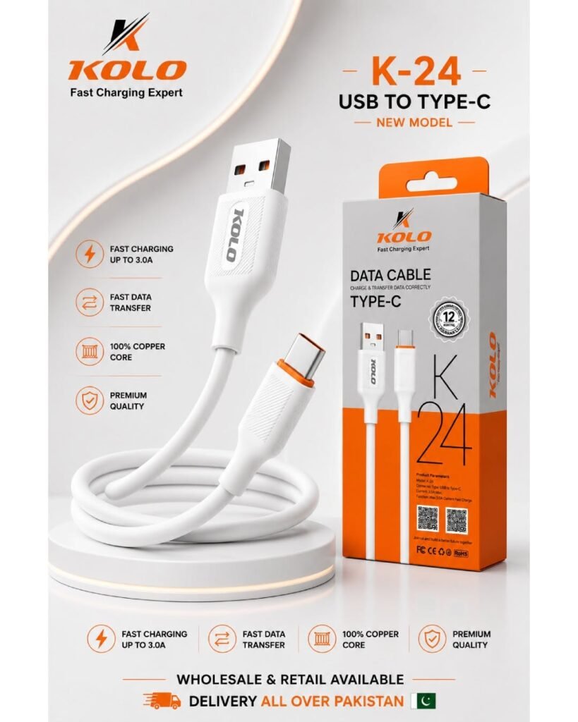 KOLO K-24 USB to Type-C Fast Charging Data Cable